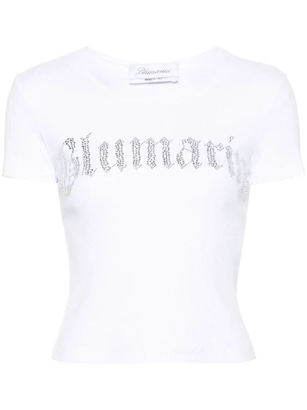 Blumarine Women's T-Shirts And Polos White-- Fleece Nylon Spandex
