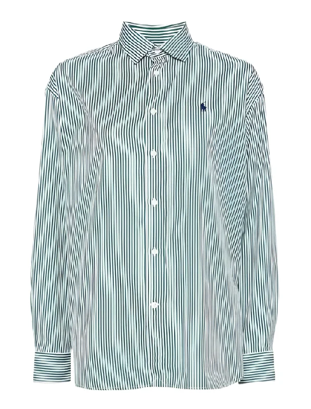 Polo Ralph Lauren striped cotton shirt-- Mesh Fabric Canvas Fabric Denim Fabric