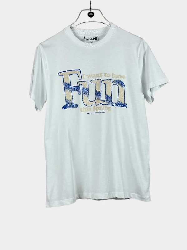 Responsible Ganni Printed T-shirt-- Faux Fur Fabric Real Fur Fabric Shearling Fabric
