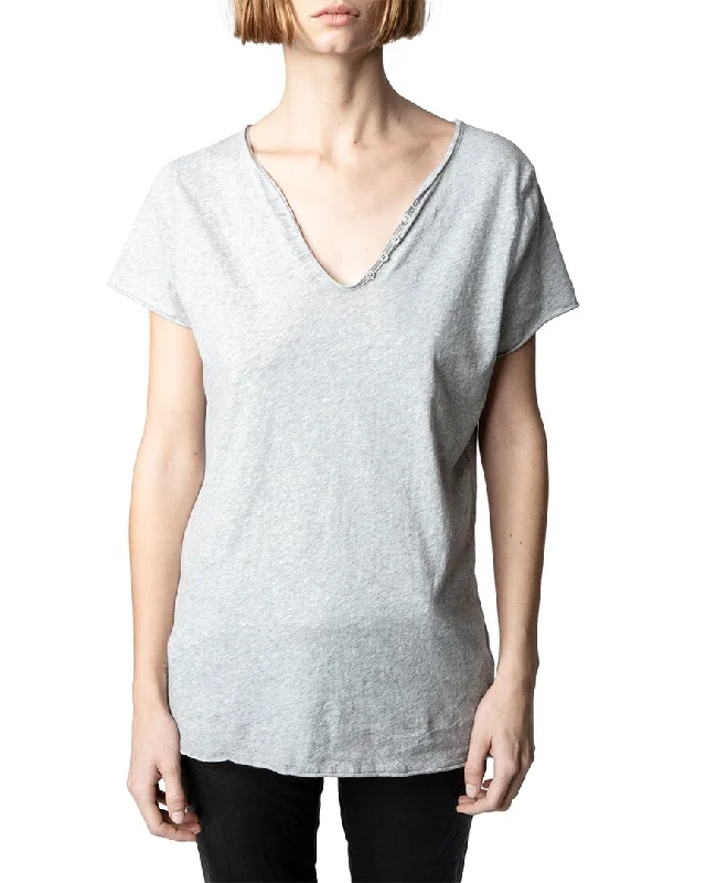 Zadig & Voltaire T-Shirt-- Notch Collar Peter Pan Collar Cowl Neck