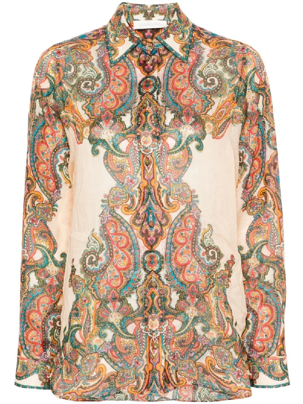 Zimmermann Women's Shirts Multicolour-- Boxy Fit Fitted Loose