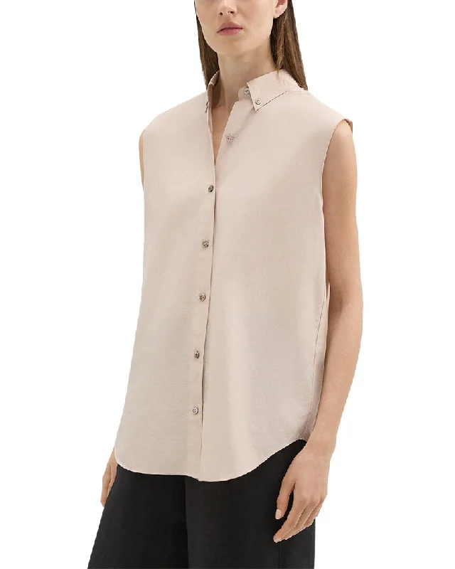 Theory Sleeveless Shirt-- Cashmere Blend Cotton Blend Poly Blend