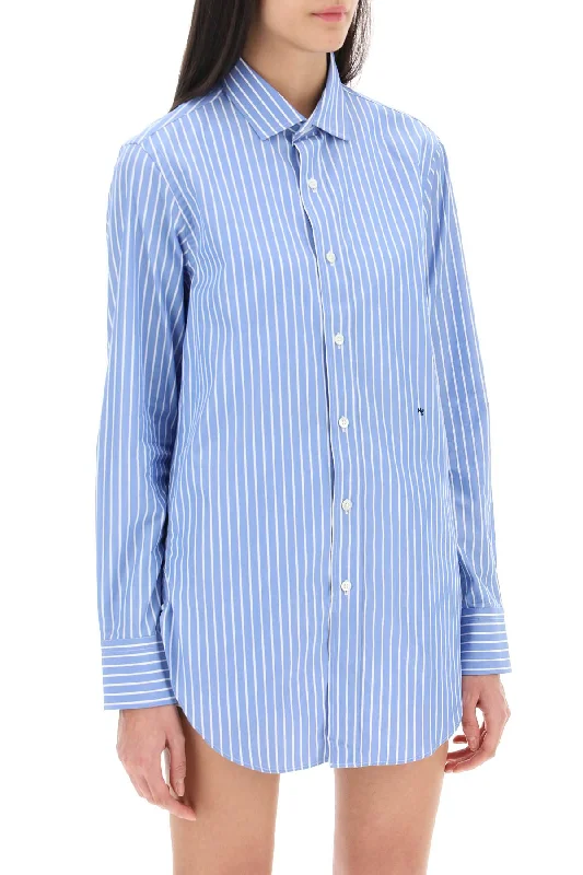 Homme Girls Striped Poplin Shirt-- Chenille Fabric Brocade Fabric Lace Fabric