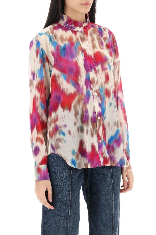 Isabel Marant Etoile Gamble Shirt With Shaded Motif-- Handmade Hand-knitted Hand-woven