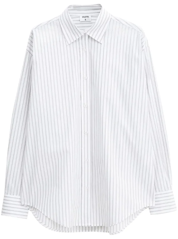 Filippa K Women's Shirts White-- Terry Blend Velvet Blend Canvas Blend