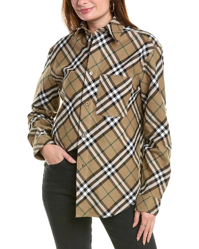Burberry Heavy Knit Shirt-- Hooded Caped Shawl Collar