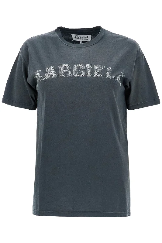 Maison Margiela Women's Logo T-Shirt-- Cotton Fabric Linen Fabric Terry Fabric