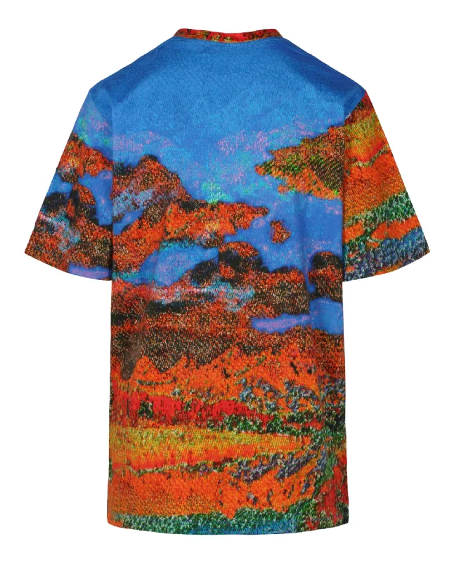 AMBUSH Womens Printed T-Shirt-- Spandex Blend Rayon Blend Denim Blend