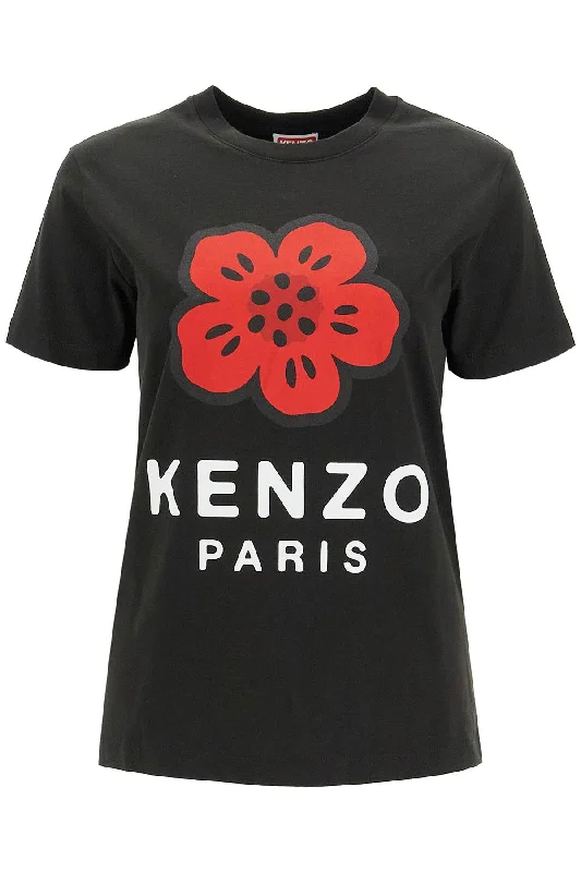 Kenzo Women's Flower Print T-Shirt-- Thin T-Shirt Open Front Quick Dry