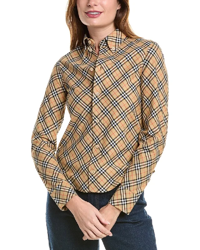 Burberry Check Shirt-- Rayon Velvet Corduroy