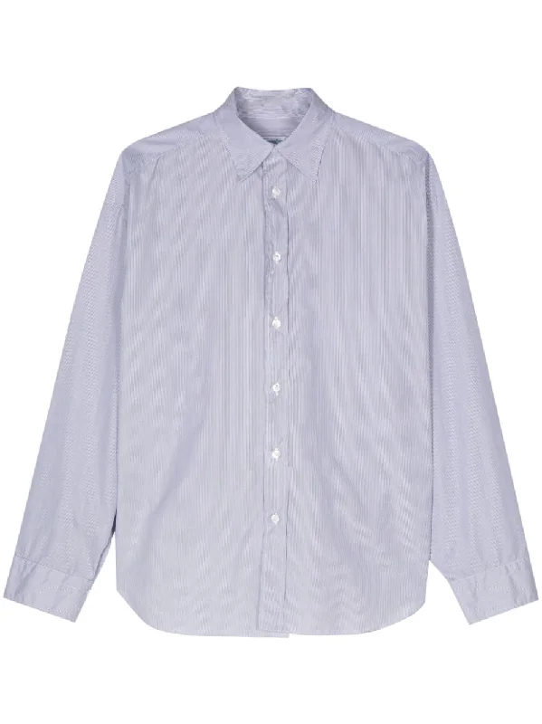 Finamore 1925 Napoli Women's Shirts Blue-- Thin T-Shirt Open Front Quick Dry