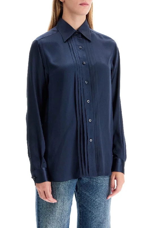 Tom Ford Silk Charmeuse Blouse Shirt-- Solid Color Striped Floral