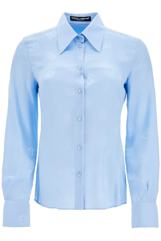 Dolce & Gabbana Women's Silk Dg Shirt-- Cashmere Blend Cotton Blend Poly Blend