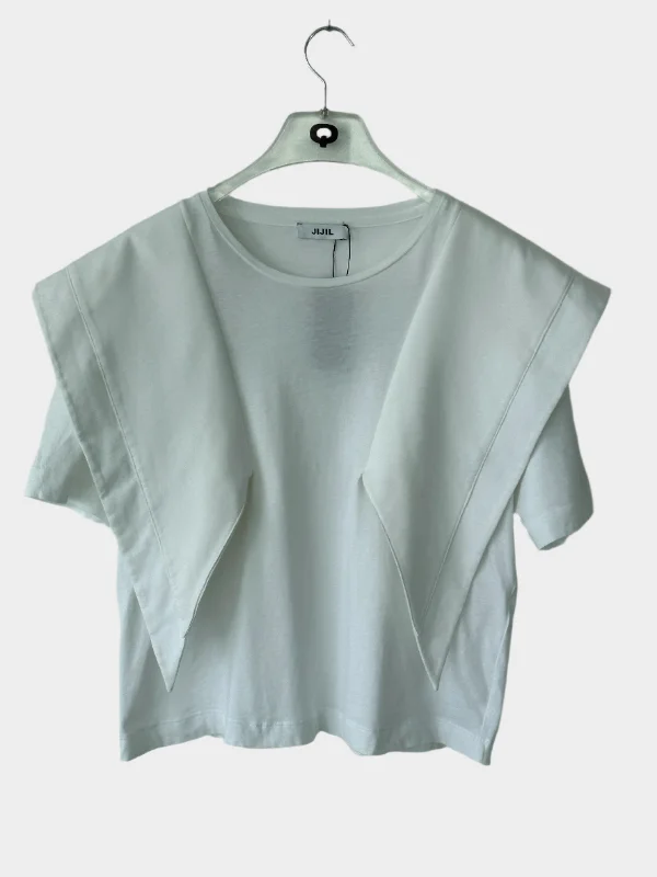 White T-shirt-- Seamless Knitted Crochet
