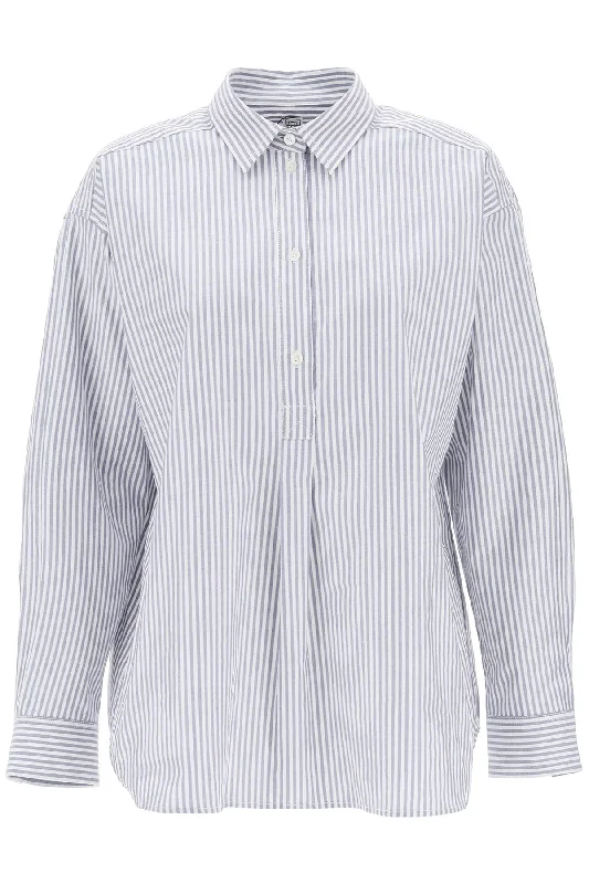 Toteme Women's Striped Oxford Shirt-- Spandex Blend Rayon Blend Denim Blend