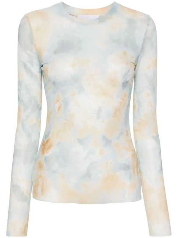 Erika Cavallini Semi-Couture Women's T-Shirts And Polos Clear Blue-- Iron Safe Non-Iron Wrinkle Free