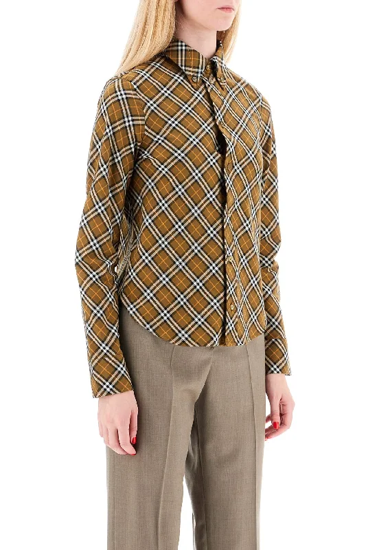 Burberry Ered Shirt With Button-Down Collar-- Striped Floral Plaid