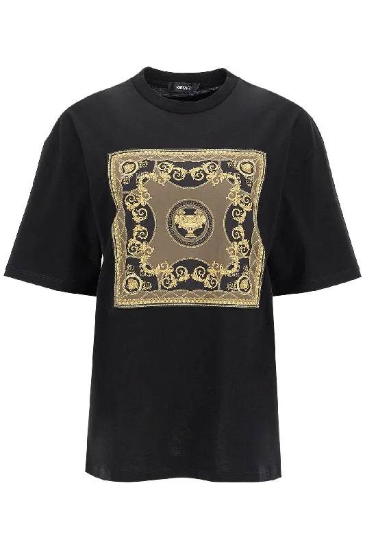 Versace Women's "Oversized T-Shirt - The-- Beaded Sequined Faux Fur