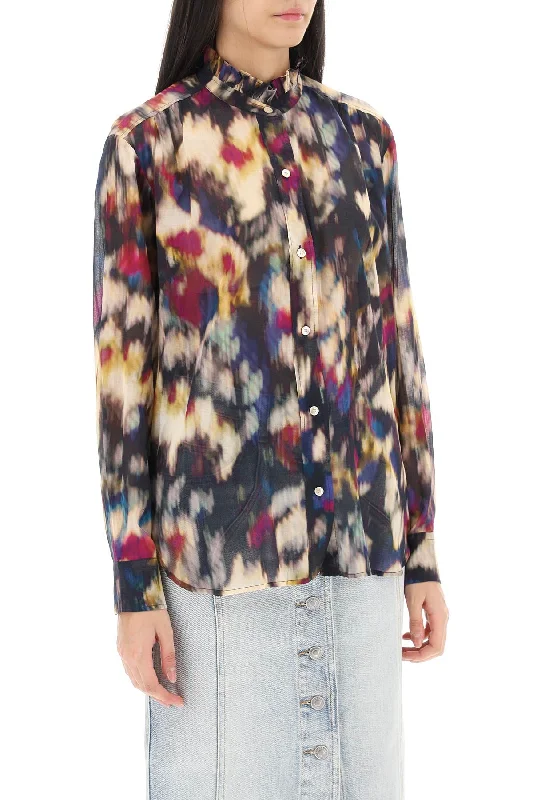 Isabel Marant Etoile Gamble Shirt With Shaded Motif-- Seamless Knitted Crochet