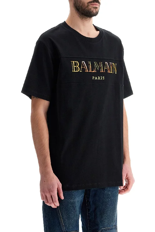 "vintage Balmain Embroidered T-Shirt-- Fitted T-Shirt Seamless Stretchy