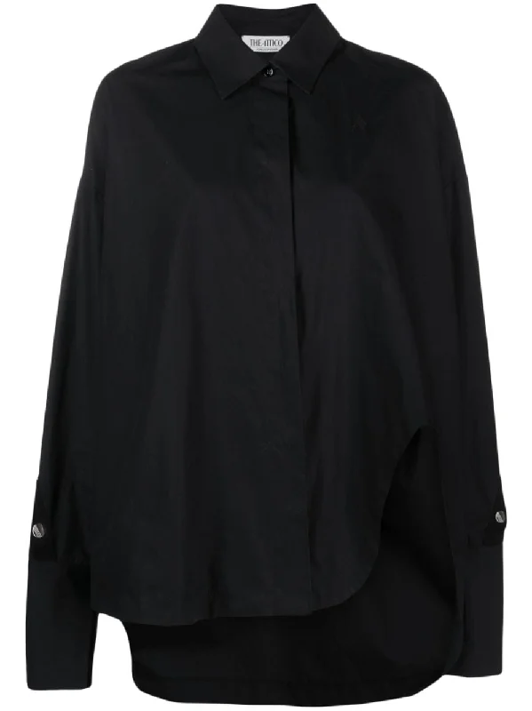 The Attico Women's Shirts Black-- Fleece Fabric Down Fabric Feather Fabric