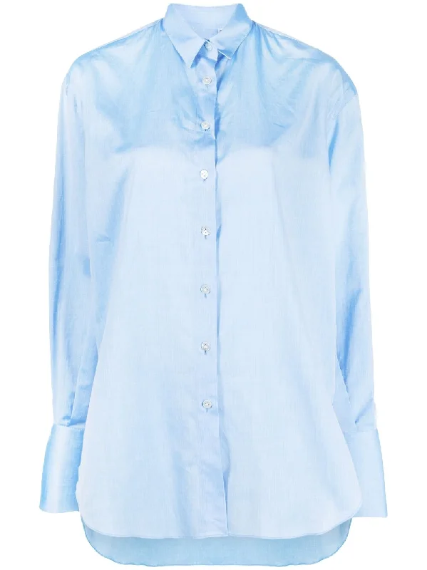 Finamore 1925 Napoli Women's Shirts Clear Blue-- Modern Contemporary Chic