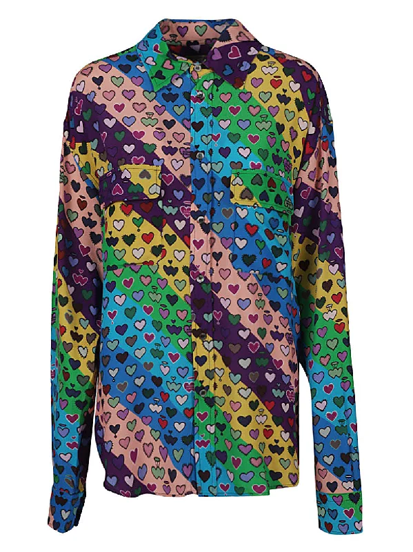 Alessandro Enriquez Women's Shirts Multicolour-- Lace Blend Ribbed Blend Corduroy Blend