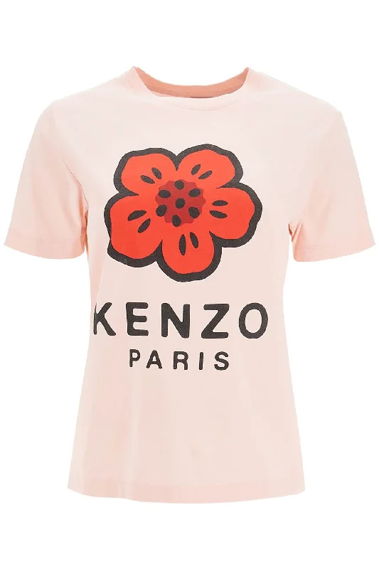 Kenzo Women's Flower Print T-Shirt-- V-Neck T-Shirt Long Sleeve Cotton