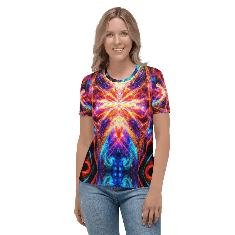 Primary Mystic - Women's T-shirt-- Collared Crew Neck Turtle Neck