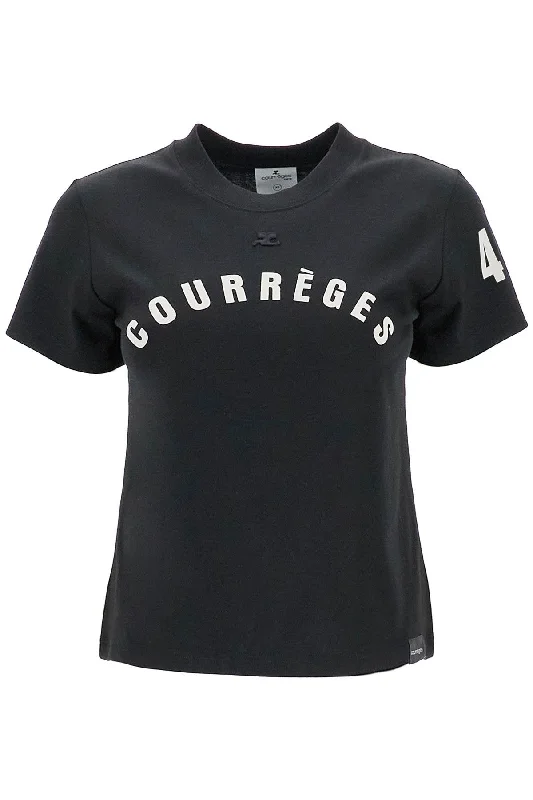 Courreges Women's 'Ac Straight T-Shirt With Print-- Houndstooth Herringbone Solid