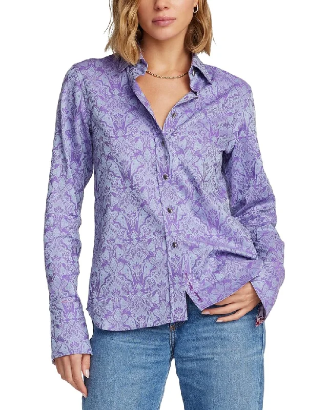 Robert Graham Priscilla Shirt-- Faux Fur Fabric Real Fur Fabric Shearling Fabric