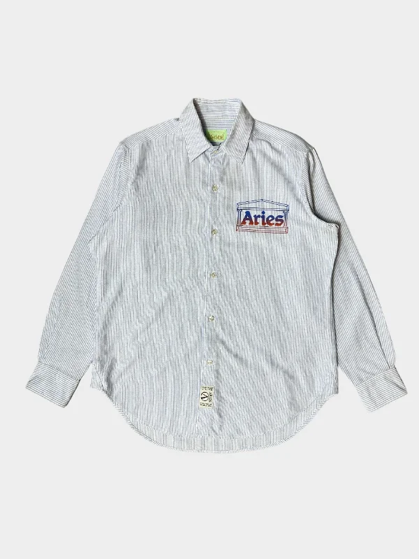 Striped Shirt-- Print Jacquard Patchwork