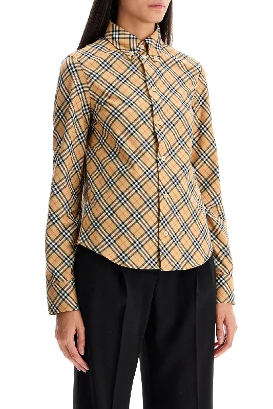 Burberry Ered Shirt With Button-Down-- Lace Blend Ribbed Blend Corduroy Blend