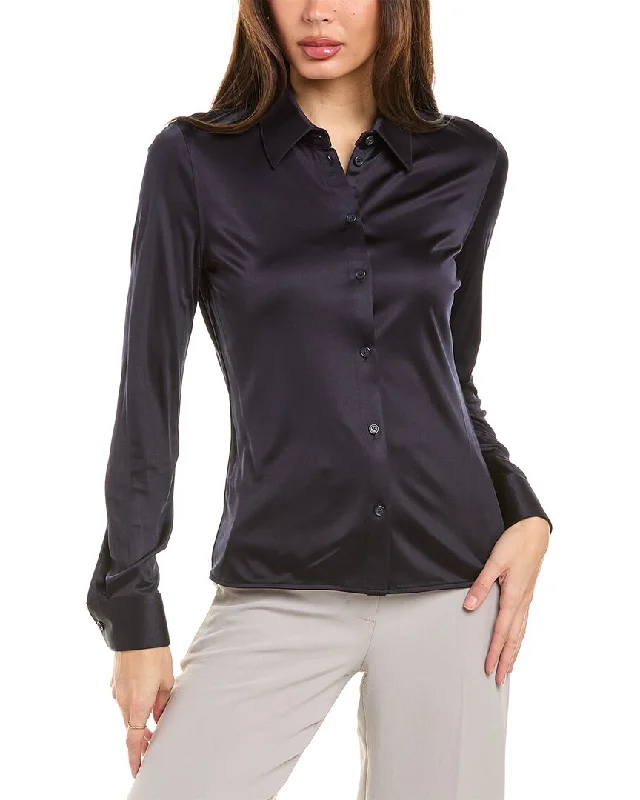 Helmut Lang Fluid Slim Shirt-- Knit Fabric Woven Fabric Fleece Fabric