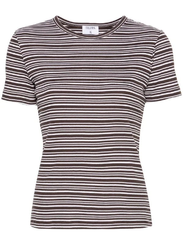Filippa K Women's T-Shirts And Polos Brown-- Zippered Buttoned Snapped