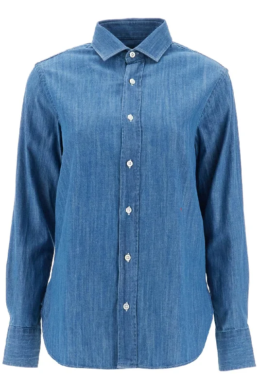 Homme Girls Women's Chambray Shirt-- Fashionable Trendy Casual