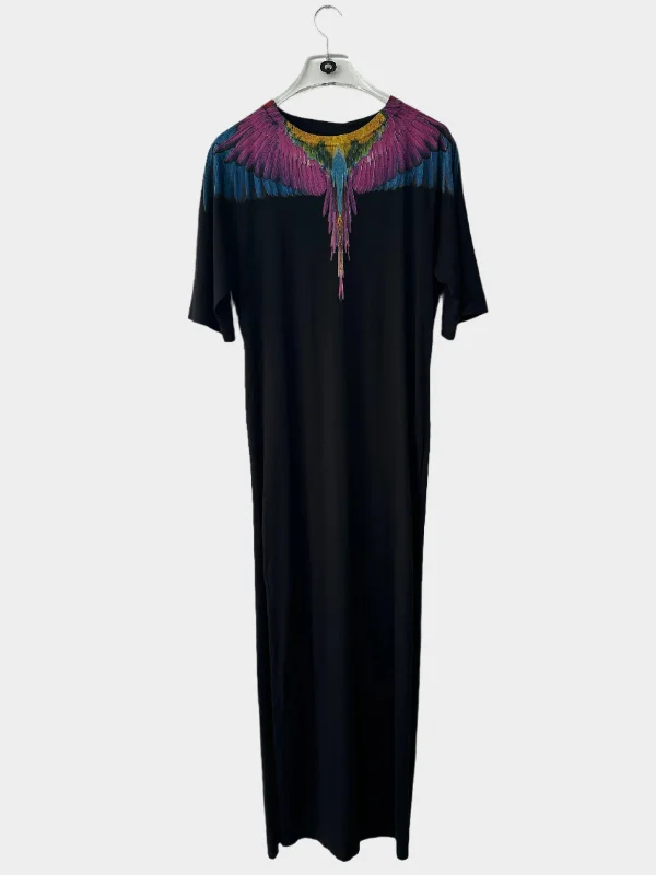 Long T-shirt With Side Slits-- Graphic Embroidered Appliqued
