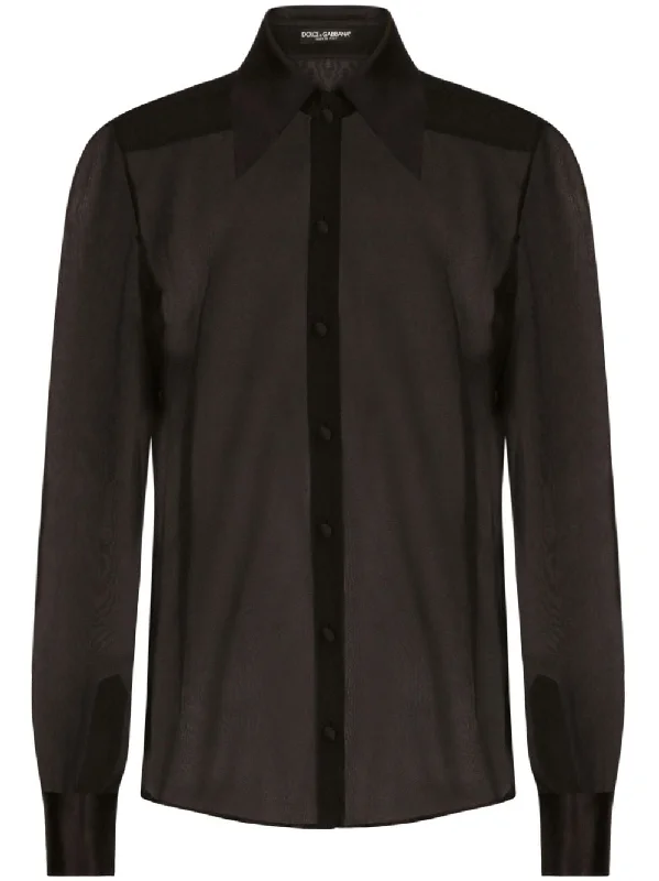 Dolce & Gabbana Women's Shirts Black-- Spandex Blend Rayon Blend Denim Blend