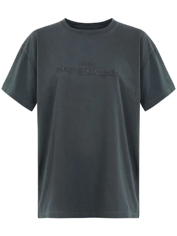 Maison Margiela Women's T-Shirts And Polos Black-- Plaid T-Shirt Polka Dot Checkered
