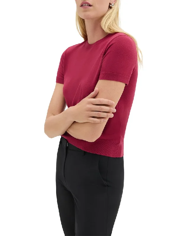 Theory Basic Wool T-Shirt-- Print Jacquard Patchwork
