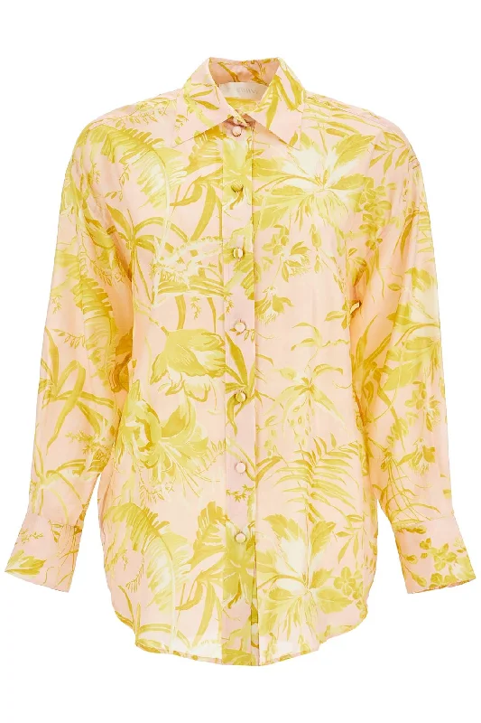Zimmermann Women's Silk Floral Print Shirt-- Thin T-Shirt Open Front Quick Dry