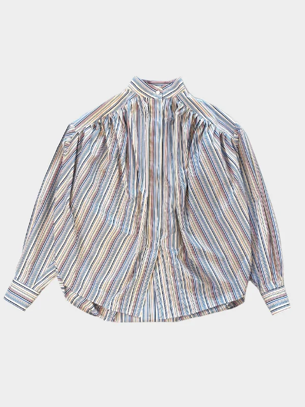 Stripes Shirt-- Ribbed T-Shirt High Neck Heavyweight