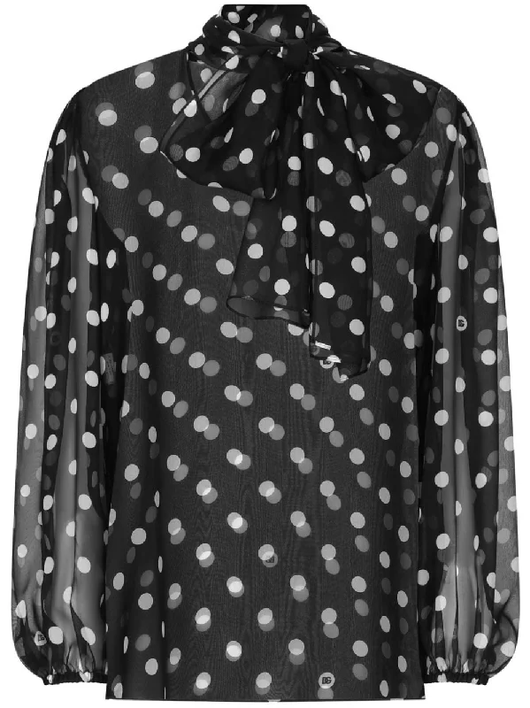 Dolce & Gabbana Women's Shirts Black-- Welt Pockets Slit Pockets