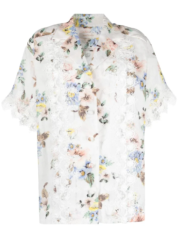 Zimmermann Women's Shirts Blue-- Front Pockets Side Pockets Patch Pockets