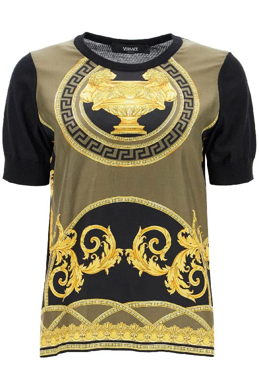 Versace Women's Knitted T-Shirt 'The Cup Of The-- Nylon Fabric Polyester Fabric Spandex Fabric