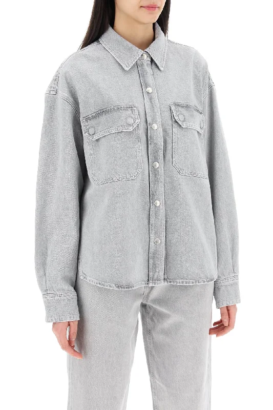 Agolde Gwen Denim Shirt For Women-- Cotton Fabric Linen Fabric Terry Fabric