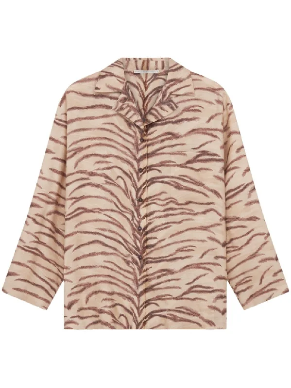 Stella Mccartney Women's Shirts Beige-- Polka Dot Checkered Tartan