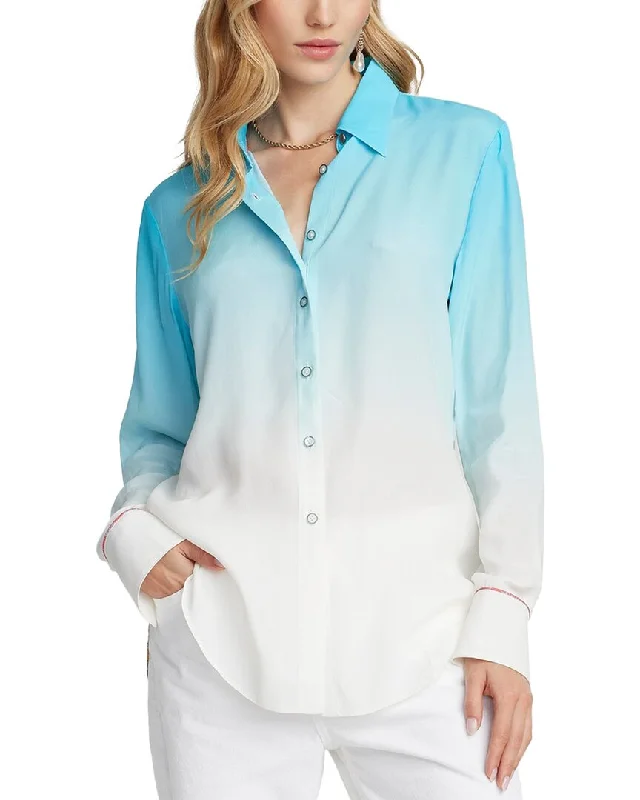 Robert Graham Gabriela Silk-Blend Shirt-- Satin Fabric Silk Fabric Chiffon Fabric