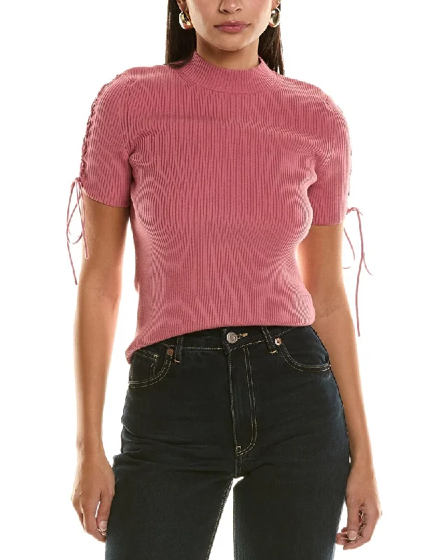 Oscar De La Renta Mock Neck Wool-Blend Shirt-- Front Pockets Side Pockets Patch Pockets
