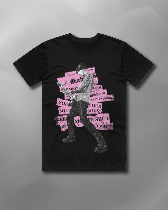 Machine Gun Kelly - Newspaper T-Shirt-- Solid Color Striped Floral